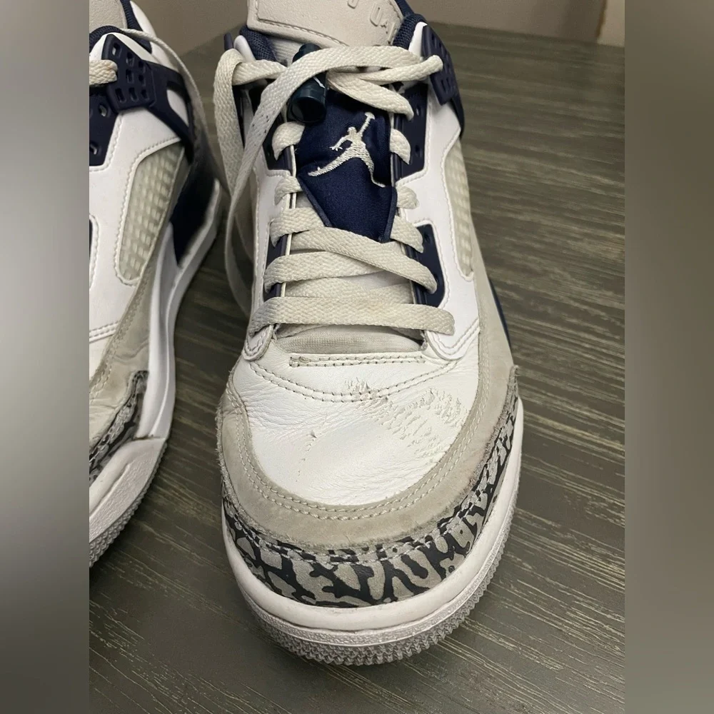 Air Jordan Spizike low White obsidian navy Blue Sneakers size 8 mens